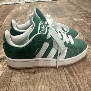 Adidas Campus Green and White Shoes